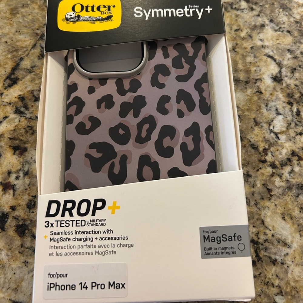 OtterBox Symmetry Series iPhone 14 Pro Max Case - Gray Leopard